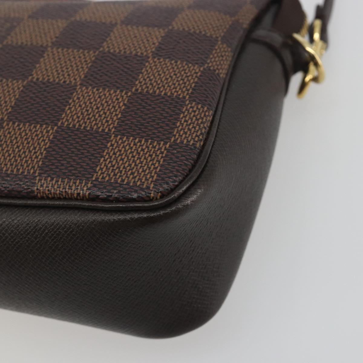 LOUIS VUITTON Damier Ebene Trousse Make Up Pouch N51982 LV Auth 195439V