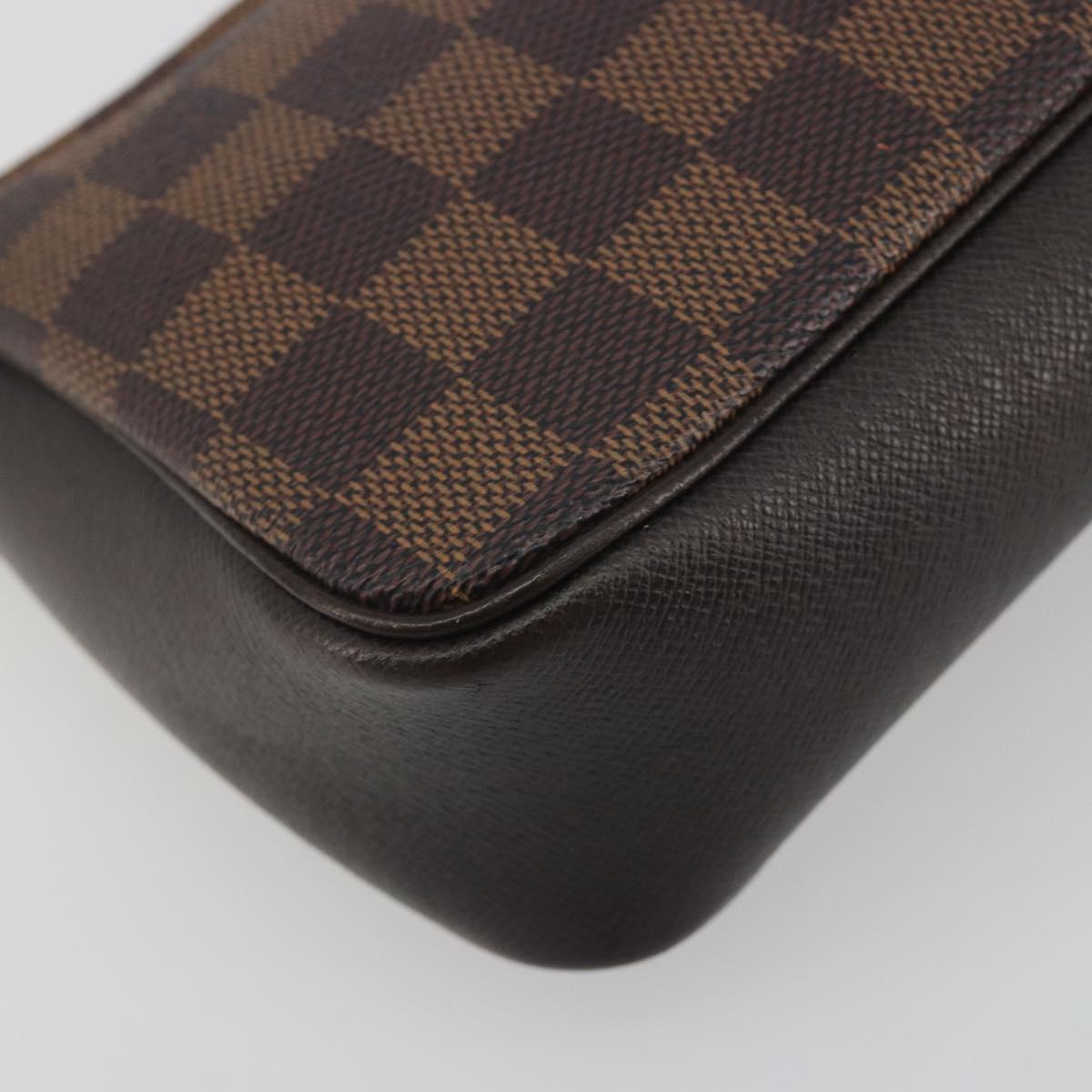 LOUIS VUITTON Damier Ebene Trousse Make Up Pouch N51982 LV Auth 195439V