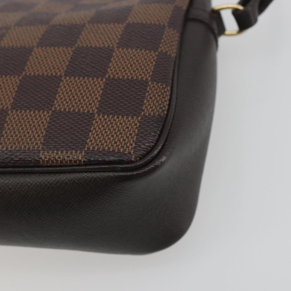 LOUIS VUITTON Damier Ebene Trousse Make Up Pouch N51982 LV Auth 195439V