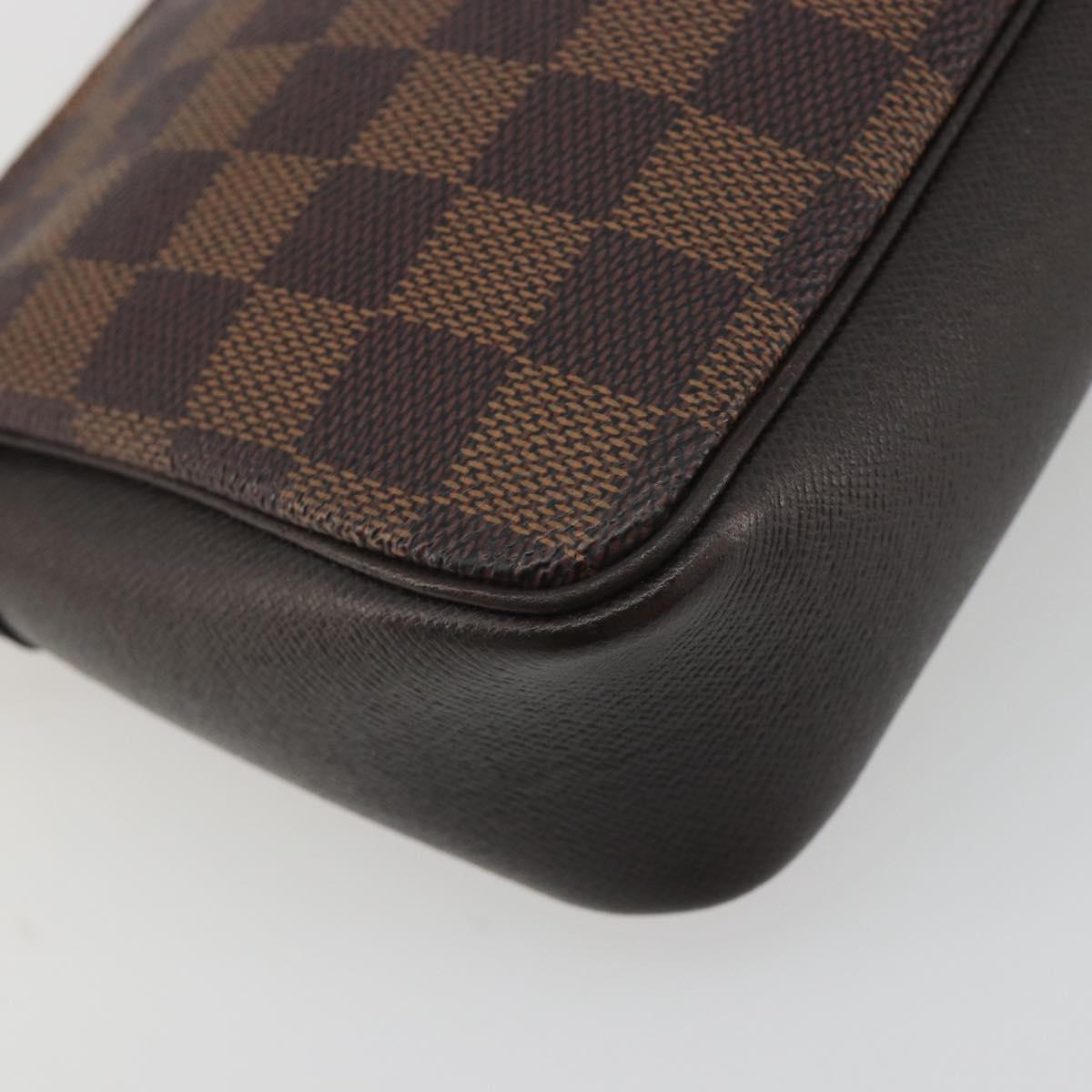 LOUIS VUITTON Damier Ebene Trousse Make Up Pouch N51982 LV Auth 195439V