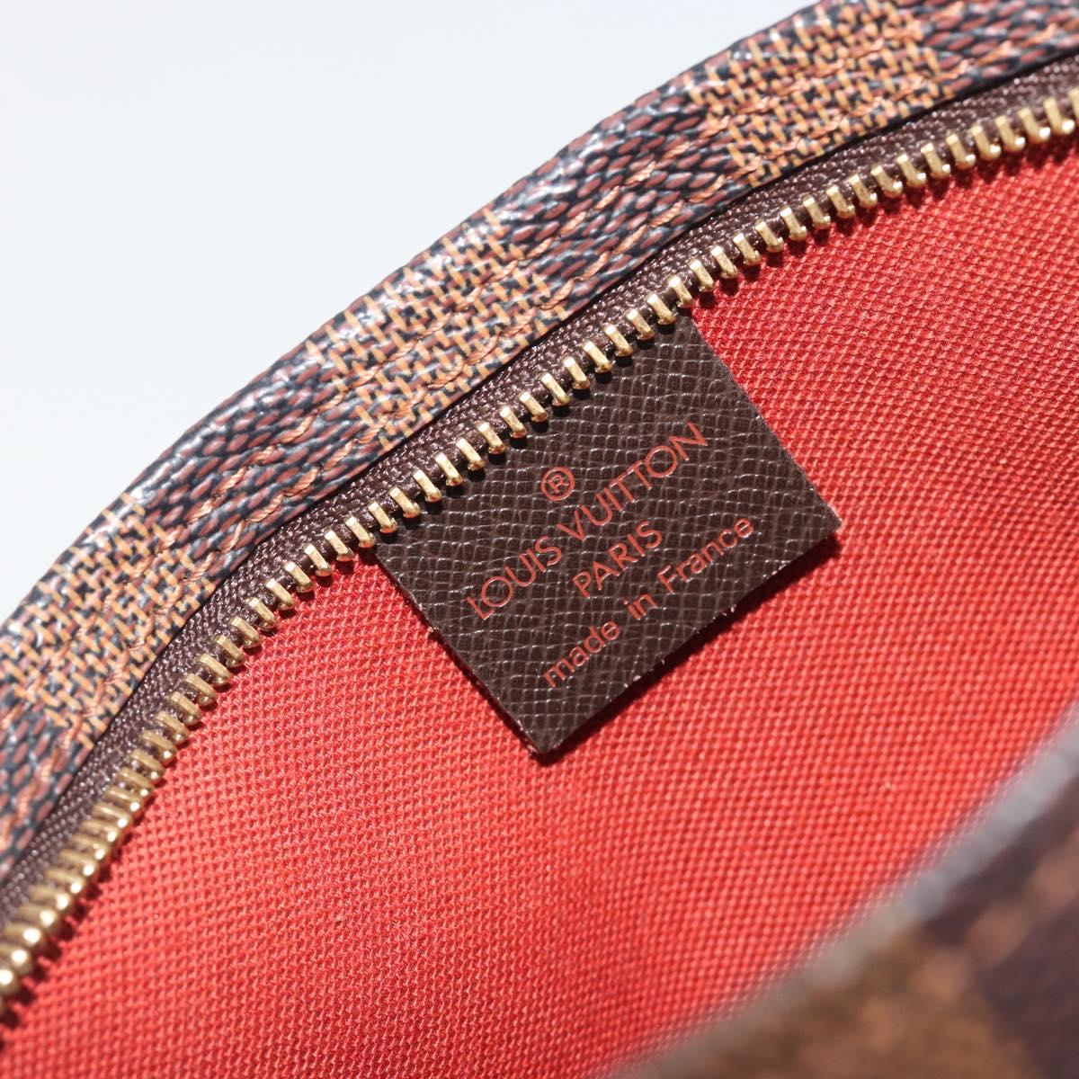 LOUIS VUITTON Damier Ebene Trousse Make Up Pouch N51982 LV Auth 195439V