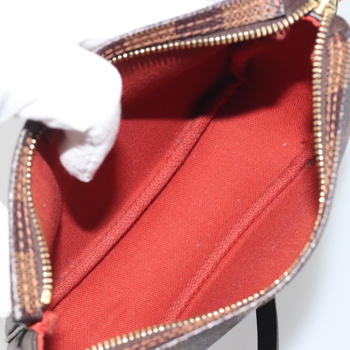 LOUIS VUITTON Damier Ebene Trousse Make Up Pouch N51982 LV Auth 195439V