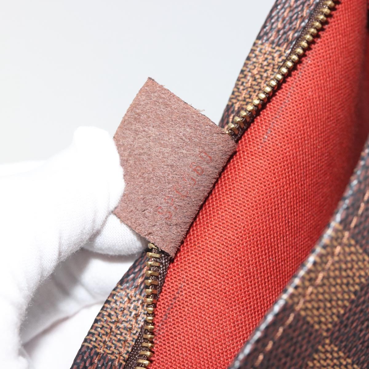 LOUIS VUITTON Damier Ebene Trousse Make Up Pouch N51982 LV Auth 195439V