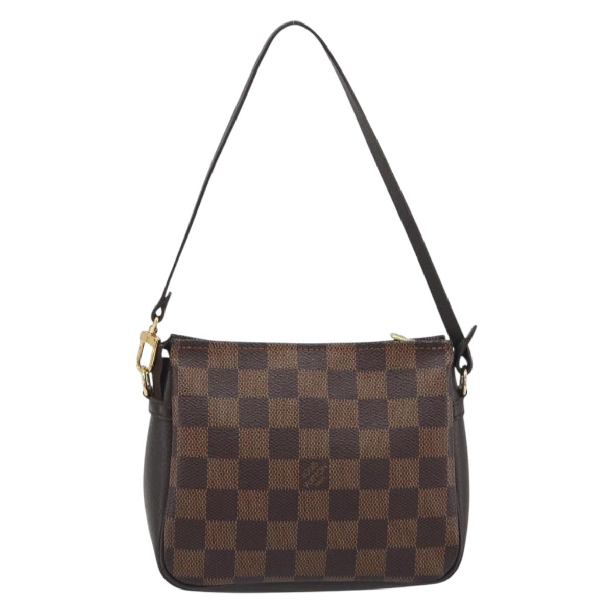 LOUIS VUITTON Damier Ebene Trousse Make Up Pouch N51982 LV Auth 195439V