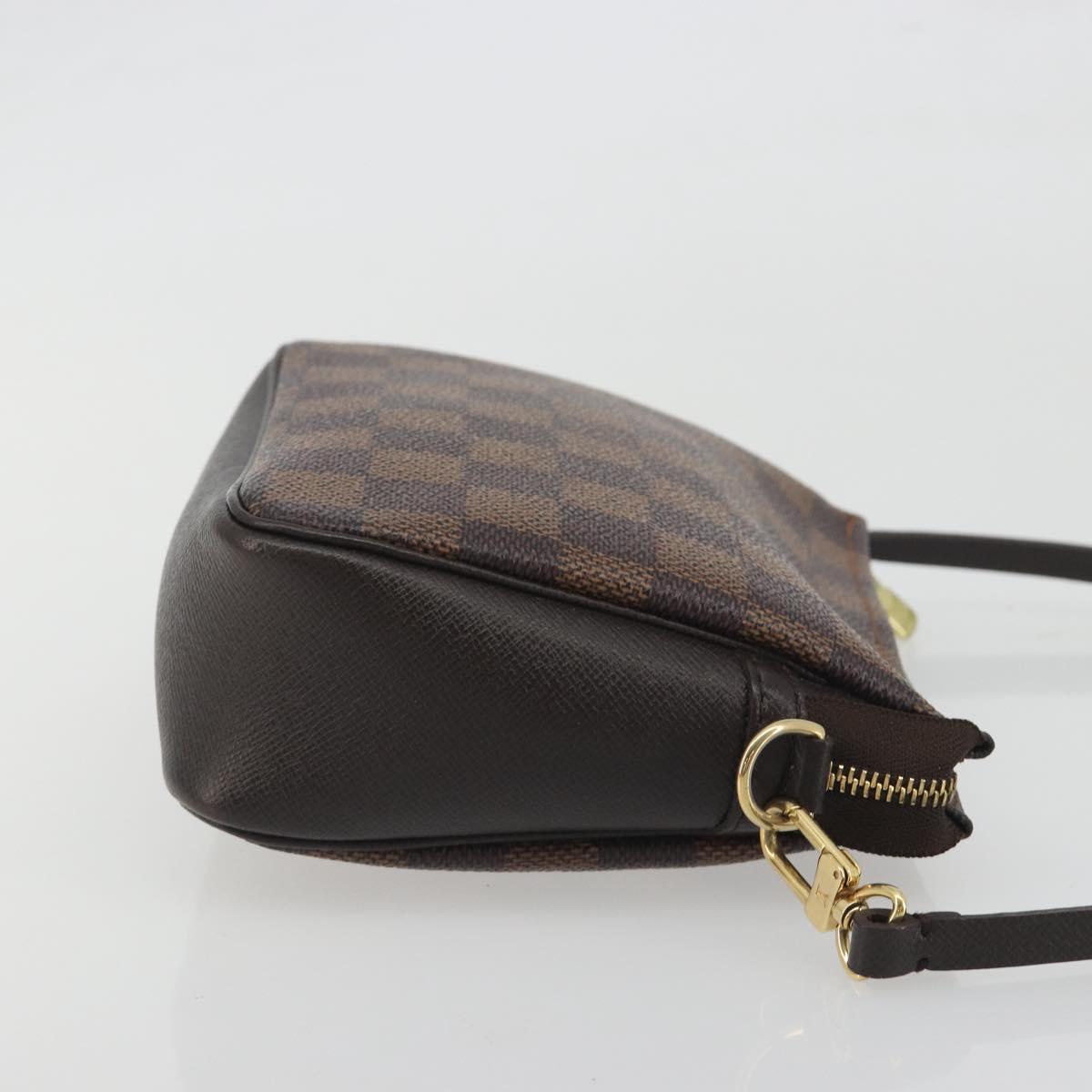 LOUIS VUITTON Damier Ebene Trousse Make Up Pouch N51982 LV Auth 195439V