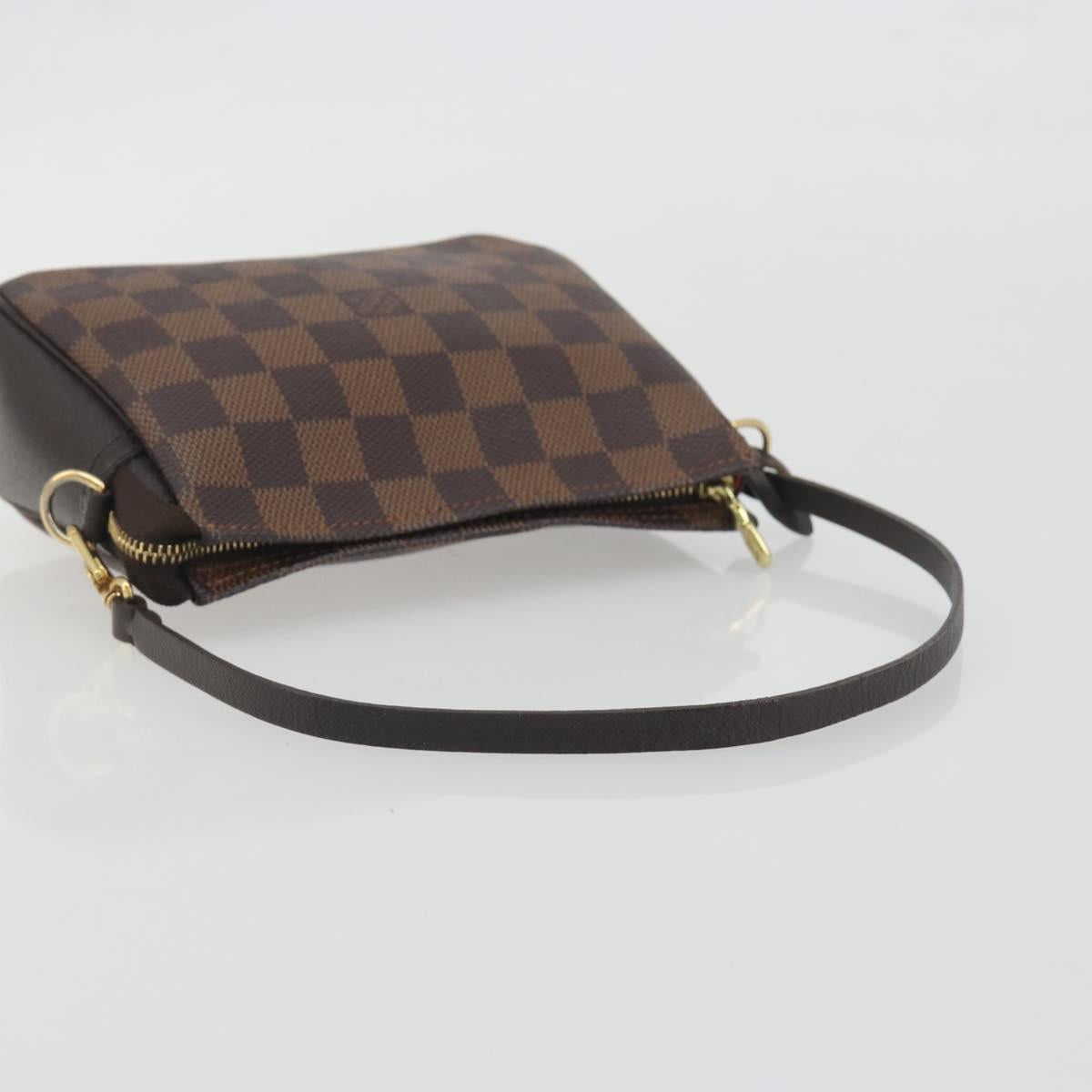 LOUIS VUITTON Damier Ebene Trousse Make Up Pouch N51982 LV Auth 195439V