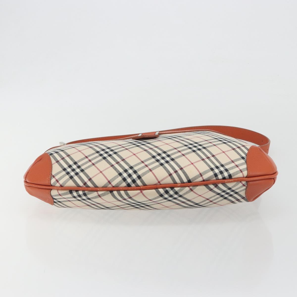 BURBERRY Nova Check Shoulder Bag Canvas Beige Orange Auth 195441V