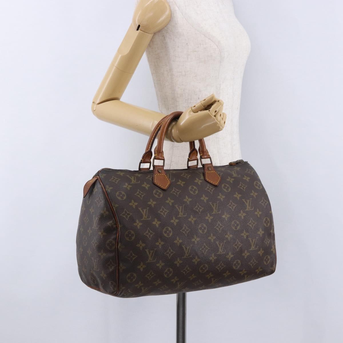 LOUIS VUITTON Monogram Speedy 35 Hand Bag M41524 LV Auth 195443