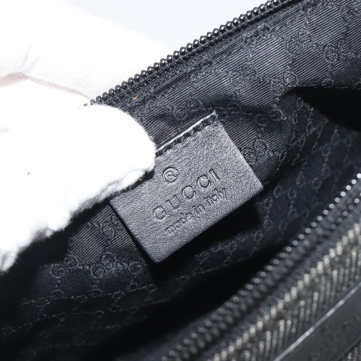 GUCCI Accessory Pouch Canvas Black Silver 07198 Auth 195449