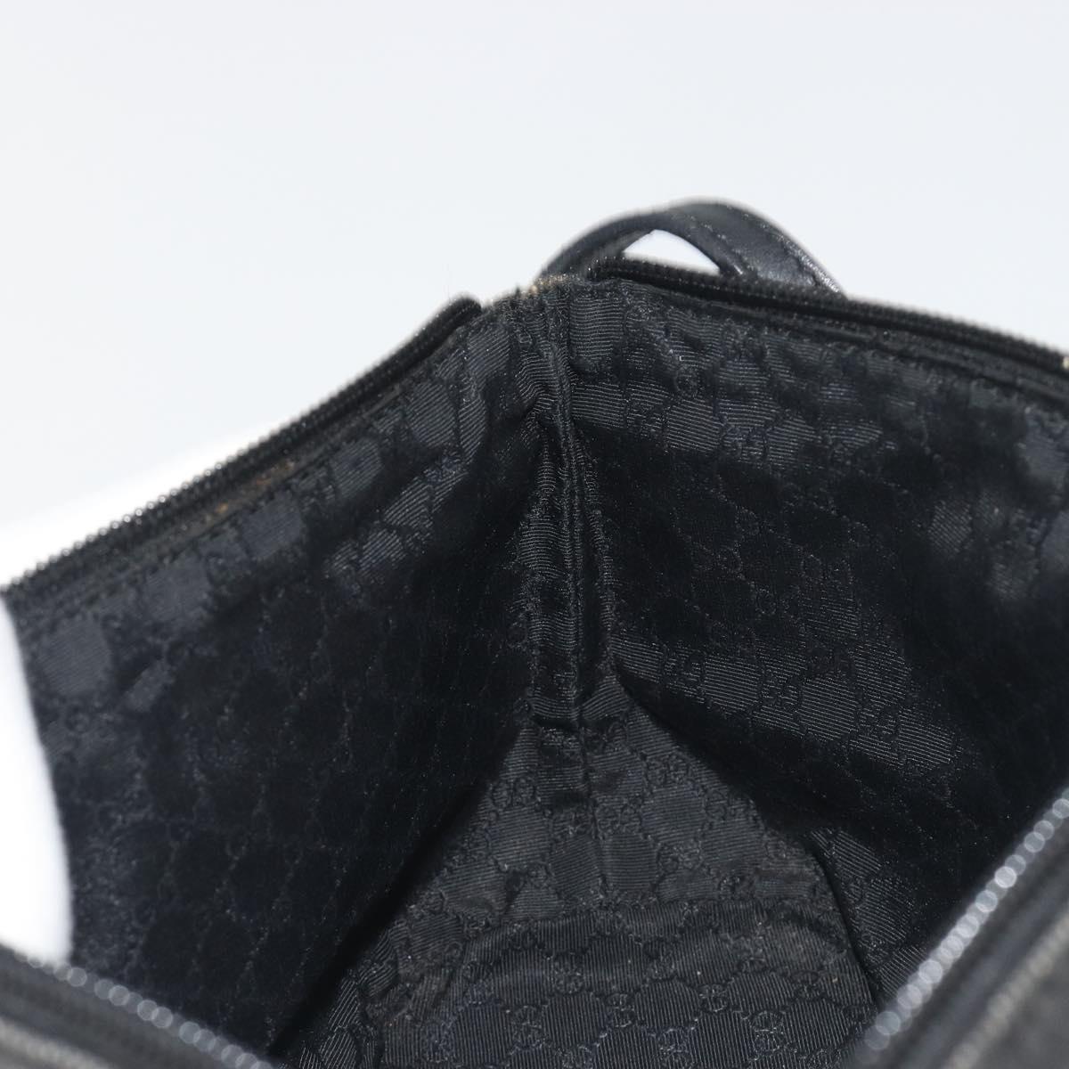 GUCCI Accessory Pouch Canvas Black Silver 07198 Auth 195449