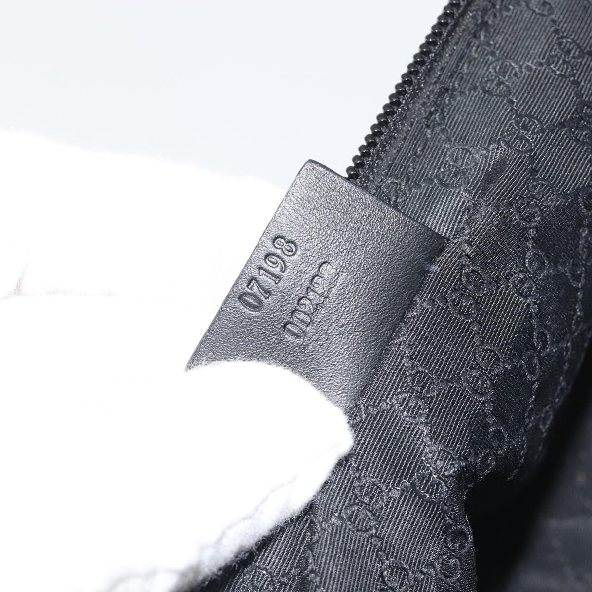 GUCCI Accessory Pouch Canvas Black Silver 07198 Auth 195449