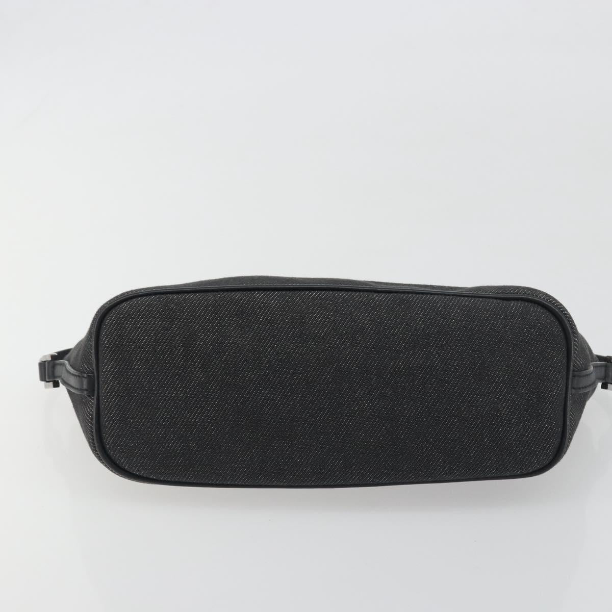GUCCI Accessory Pouch Canvas Black Silver 07198 Auth 195449