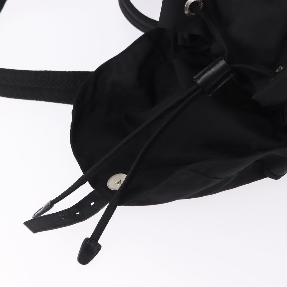 PRADA Backpack Nylon Black Silver Auth 195451A