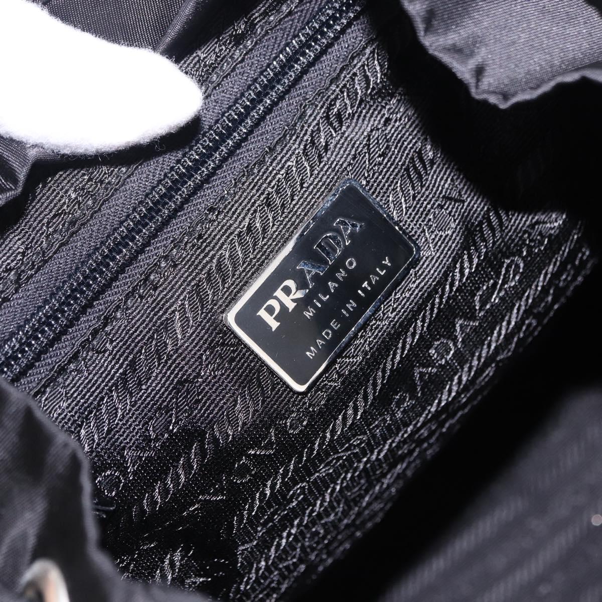 PRADA Backpack Nylon Black Silver Auth 195451A