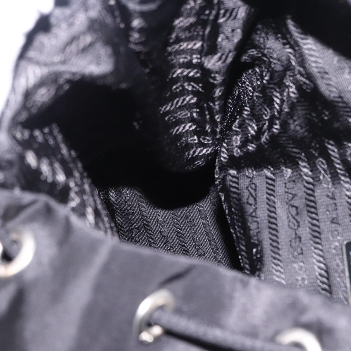 PRADA Backpack Nylon Black Silver Auth 195451A