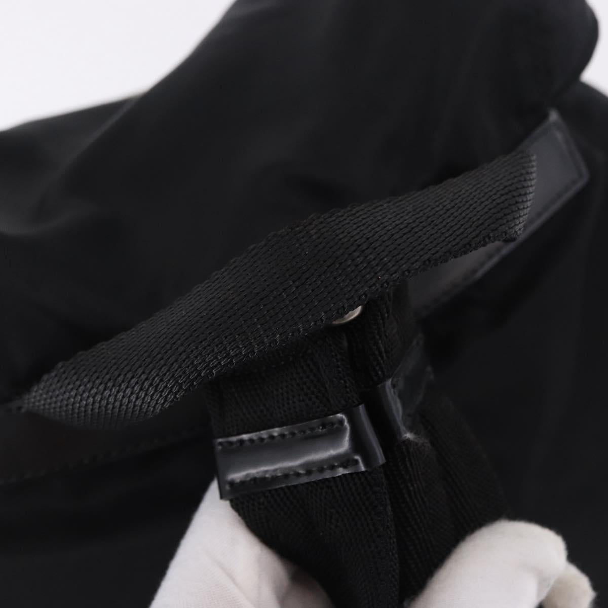 PRADA Backpack Nylon Black Silver Auth 195451A