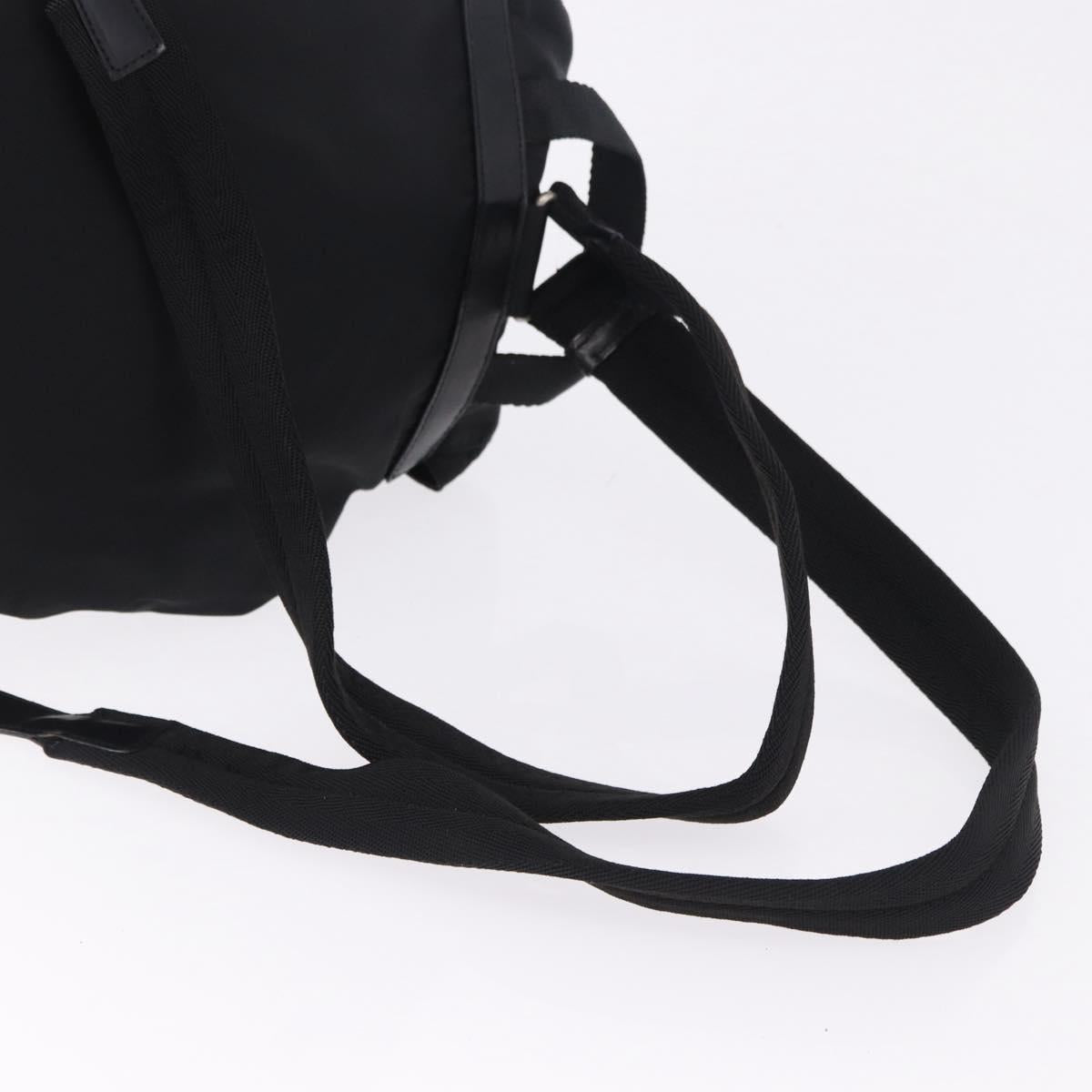 PRADA Backpack Nylon Black Silver Auth 195451A