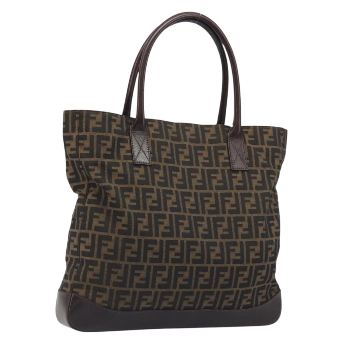 FENDI Zucca Canvas Tote Bag Brown Auth 195452V