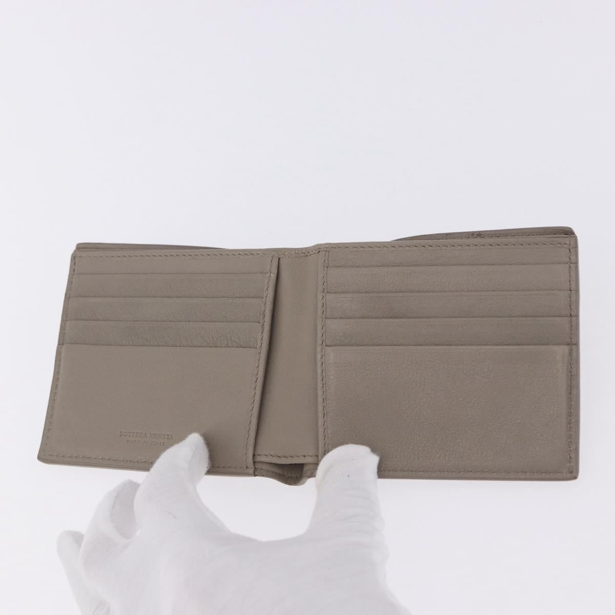 BOTTEGA VENETA INTRECCIATO Wallet Leather Gray Auth 195454A