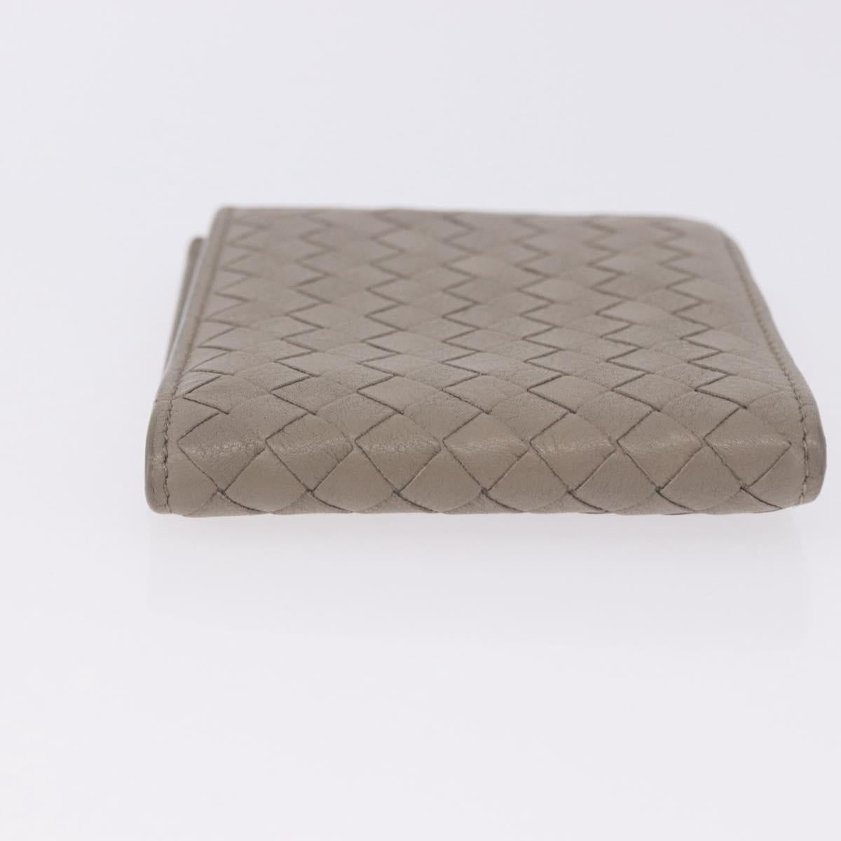 BOTTEGA VENETA INTRECCIATO Wallet Leather Gray Auth 195454A