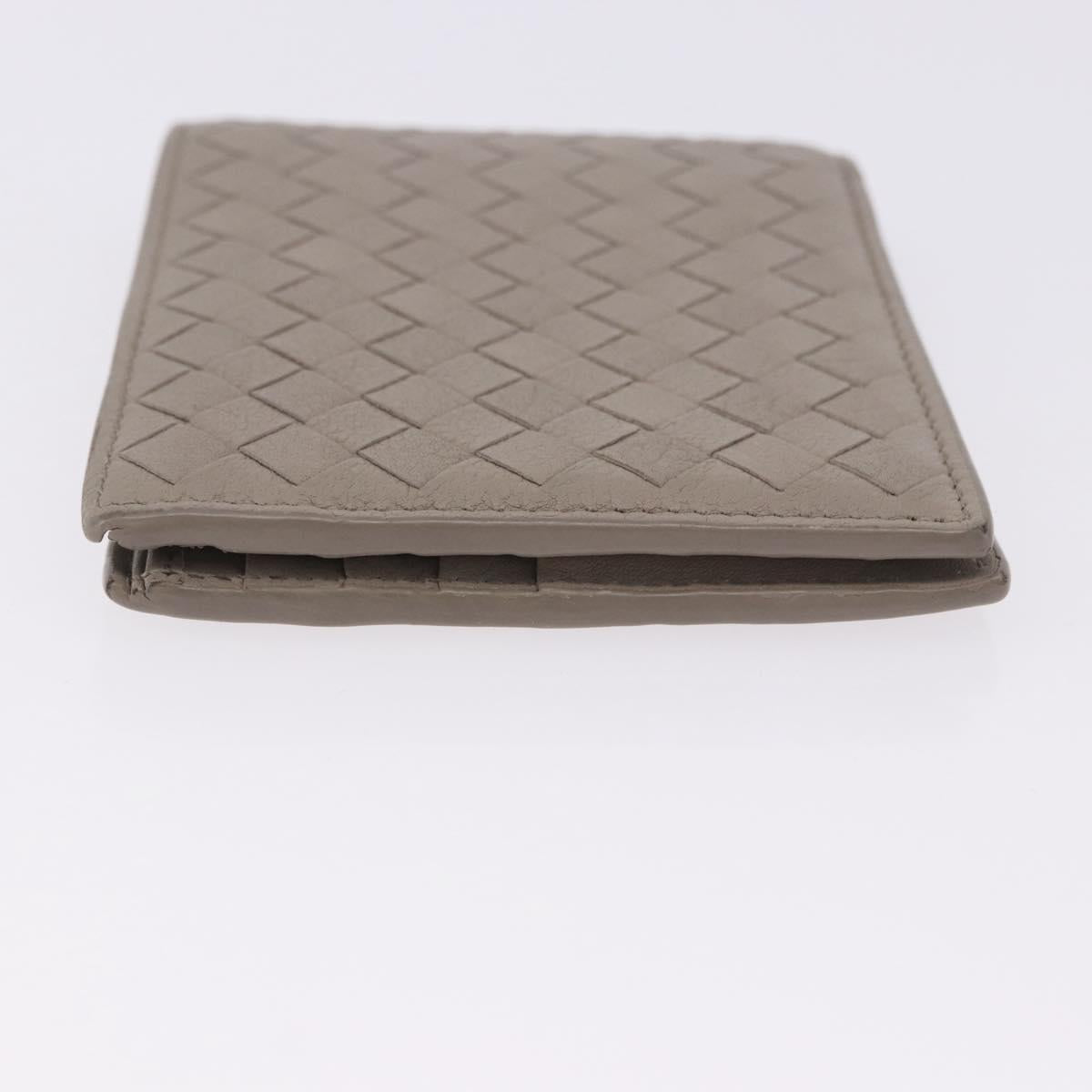 BOTTEGA VENETA INTRECCIATO Wallet Leather Gray Auth 195454A