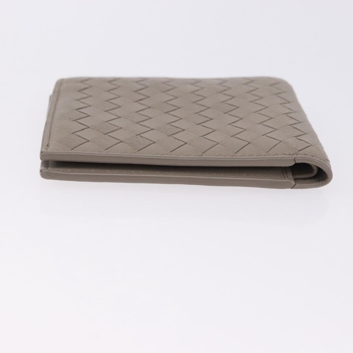 BOTTEGA VENETA INTRECCIATO Wallet Leather Gray Auth 195454A