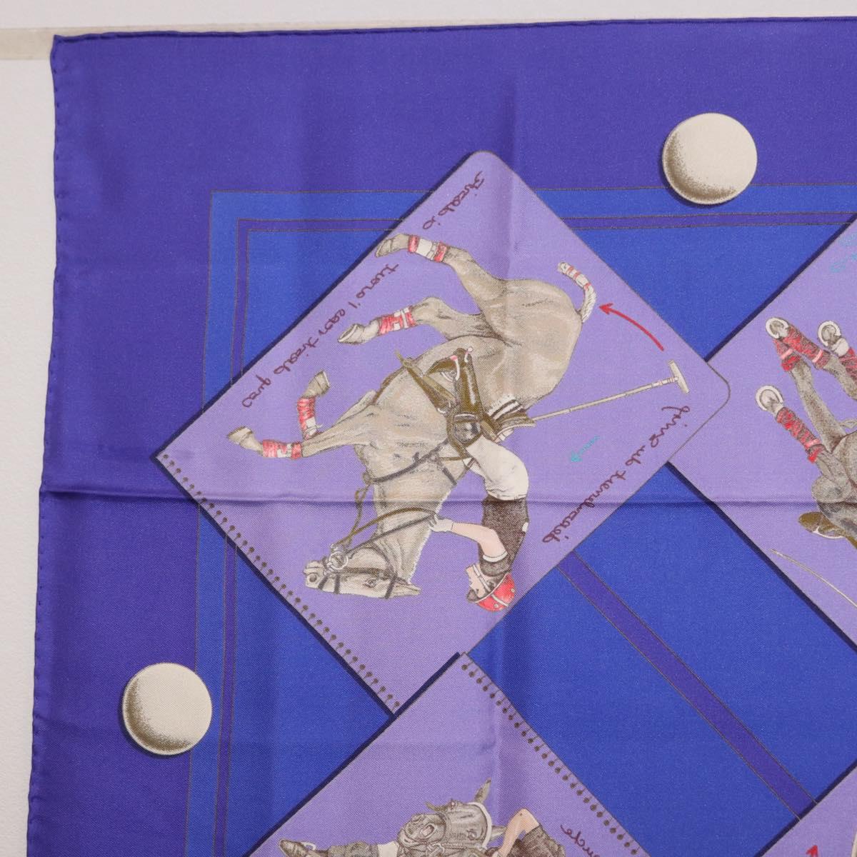 HERMES Carre 90 Scarf Silk Purple Auth 195459M