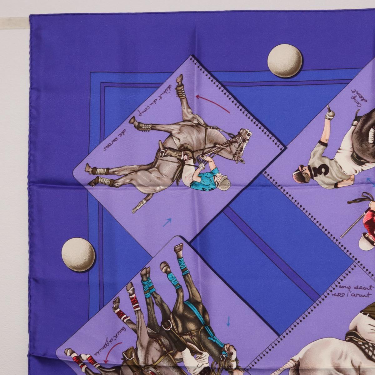 HERMES Carre 90 Scarf Silk Purple Auth 195459M