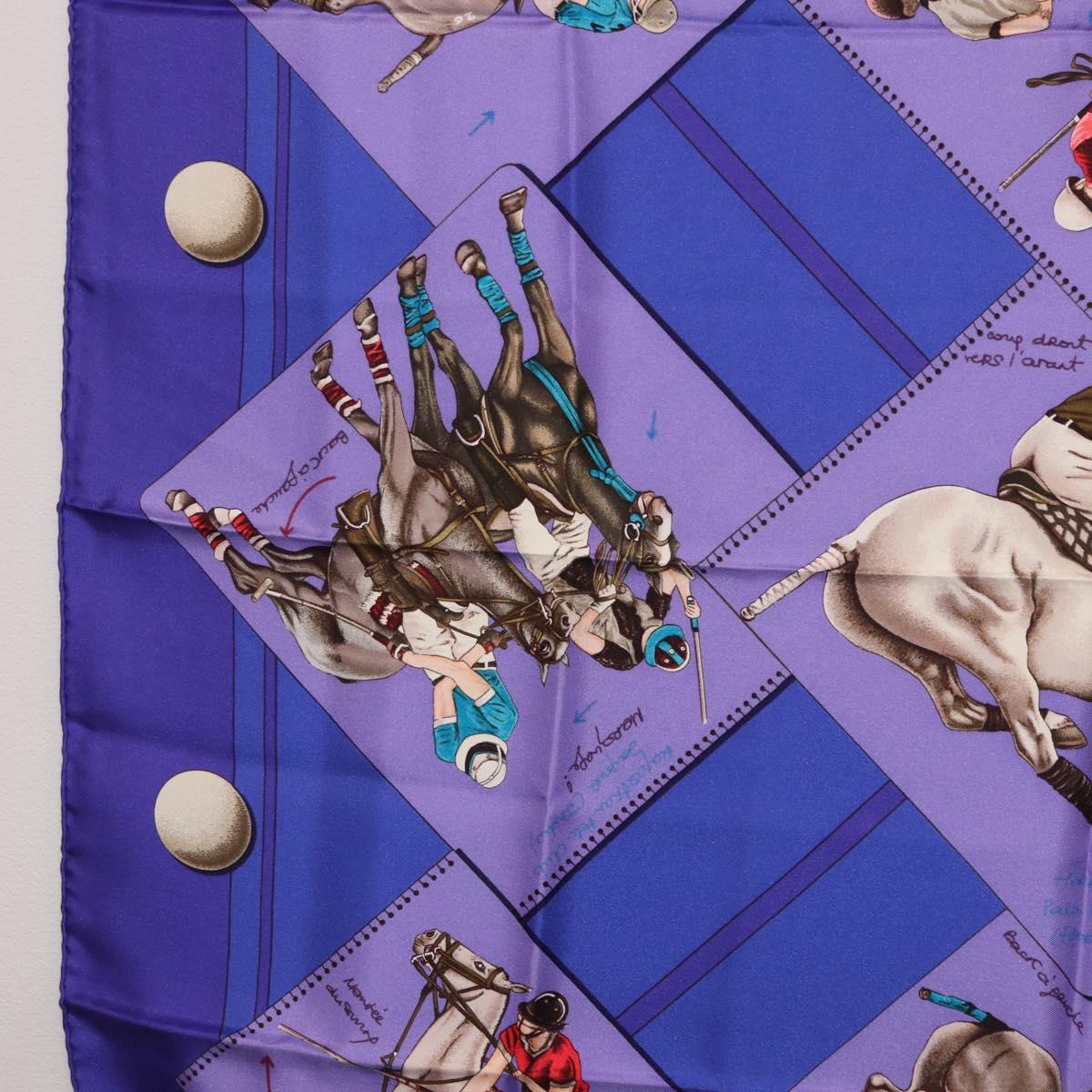 HERMES Carre 90 Scarf Silk Purple Auth 195459M