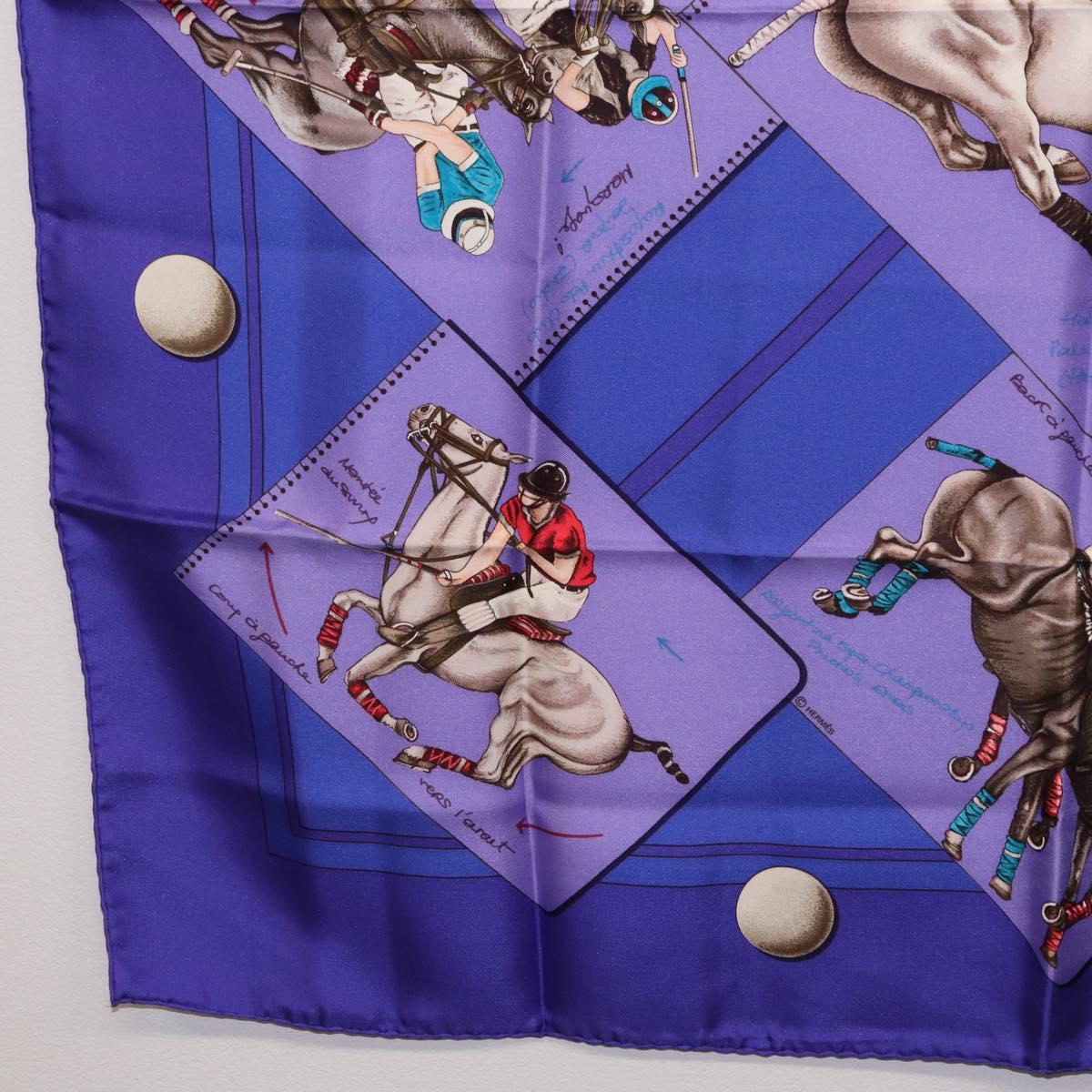 HERMES Carre 90 Scarf Silk Purple Auth 195459M