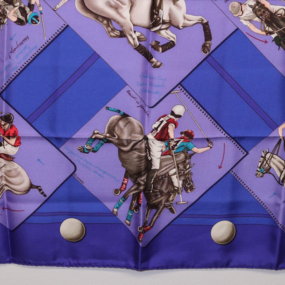 HERMES Carre 90 Scarf Silk Purple Auth 195459M
