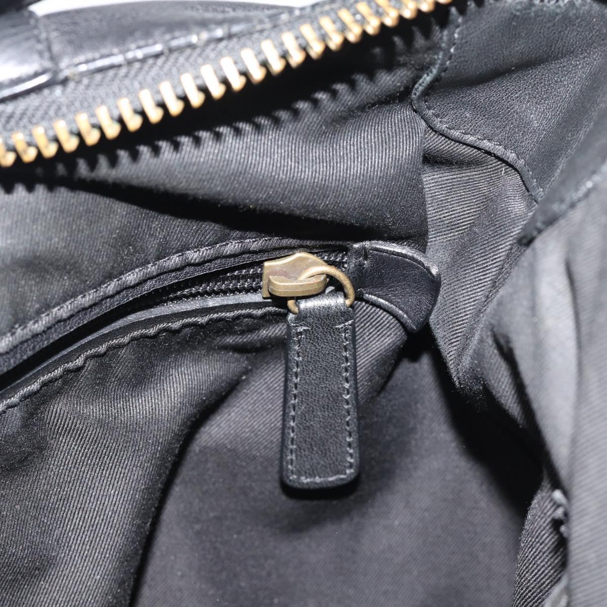 Coach Shoulder Bag Leather 2way Black Gold Tone Auth 195478A