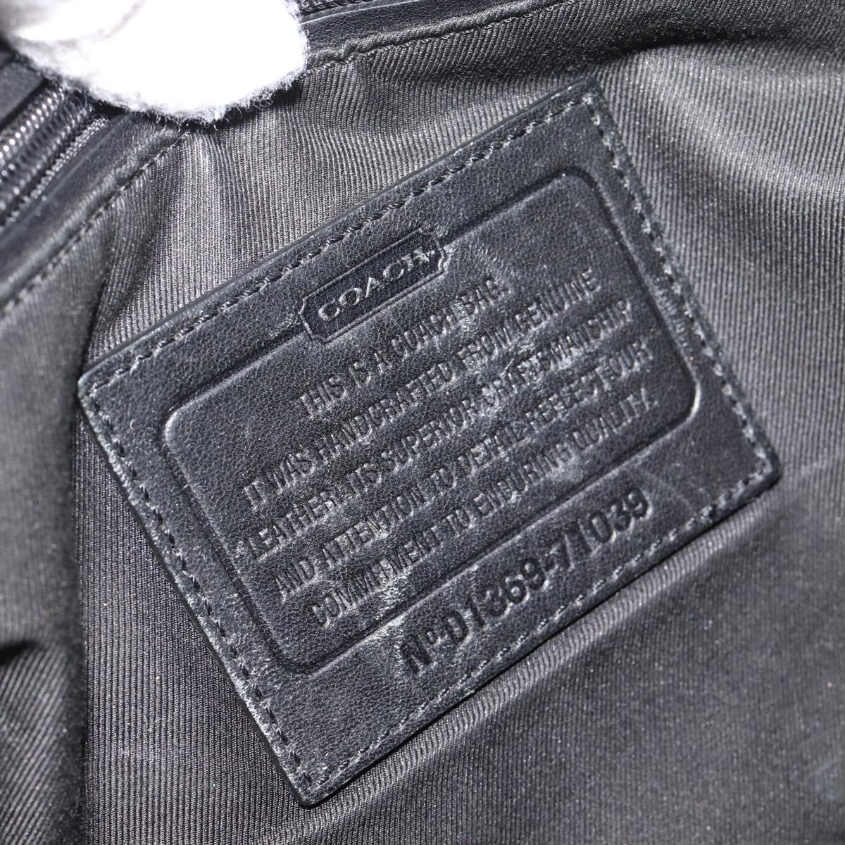 Coach Shoulder Bag Leather 2way Black Gold Tone Auth 195478A