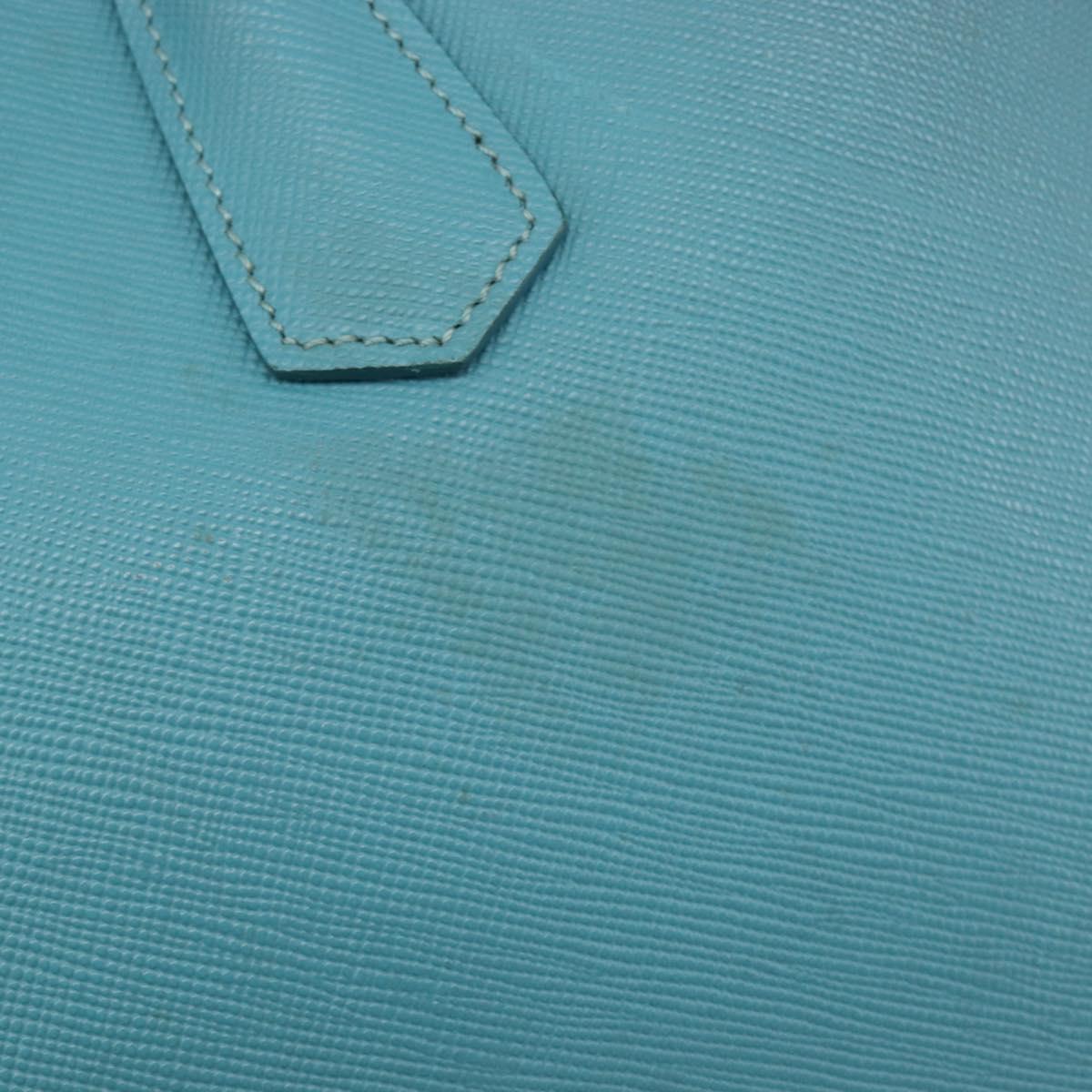 PRADA Tote Bag Saffiano leather 2way Light Blue Gold Auth 195486A