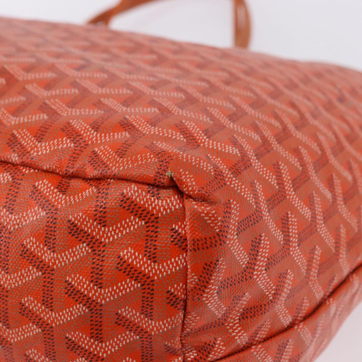 GOYARD Herringbone Saint Louis PM Tote Bag PVC Leather Orange Auth 195491