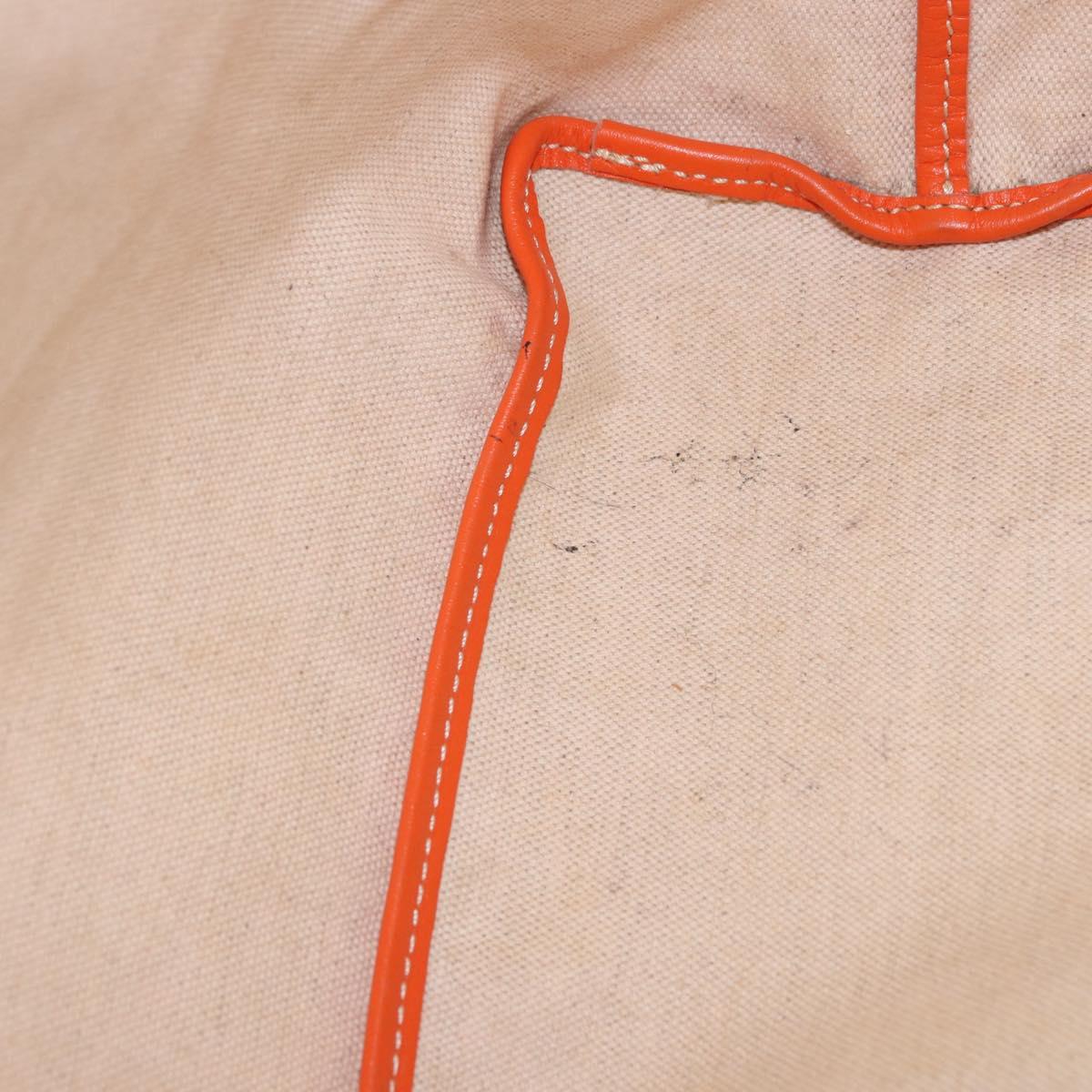 GOYARD Herringbone Saint Louis PM Tote Bag PVC Leather Orange Auth 195491