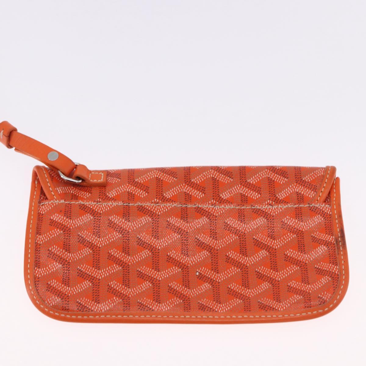 GOYARD Herringbone Saint Louis PM Tote Bag PVC Leather Orange Auth 195491