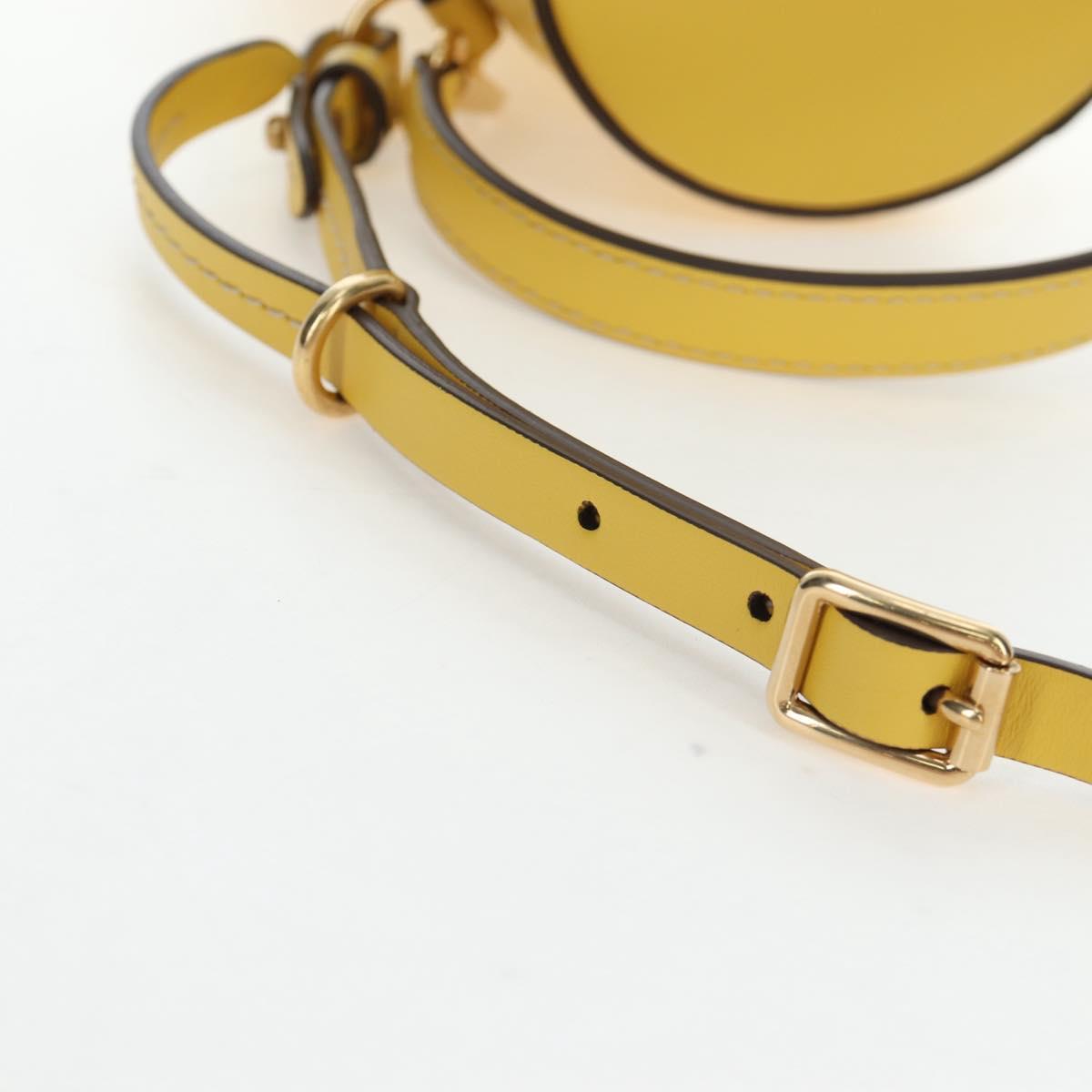 Miu Miu Hand Bag Leather 2way Yellow Gold Auth 195501V