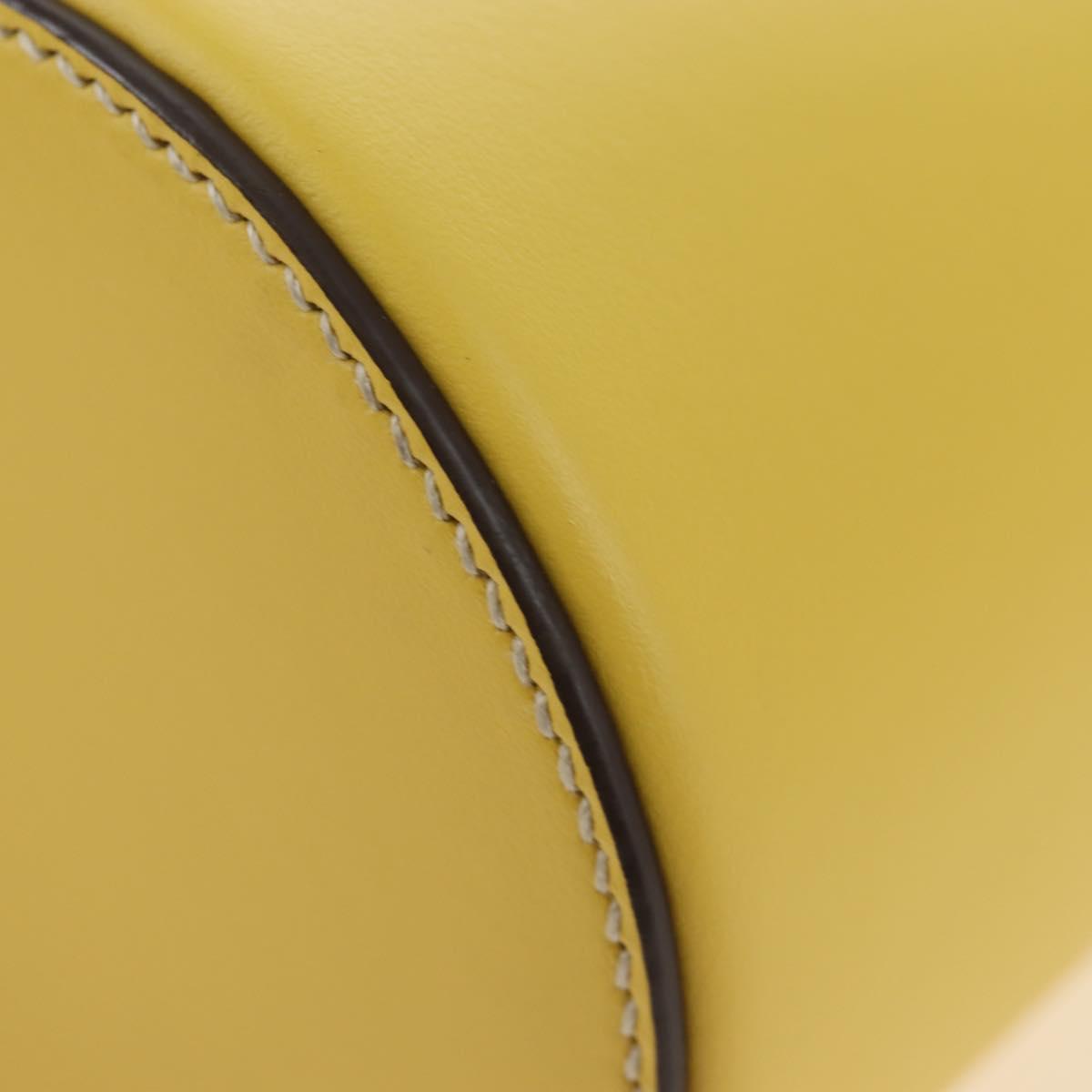 Miu Miu Hand Bag Leather 2way Yellow Gold Auth 195501V