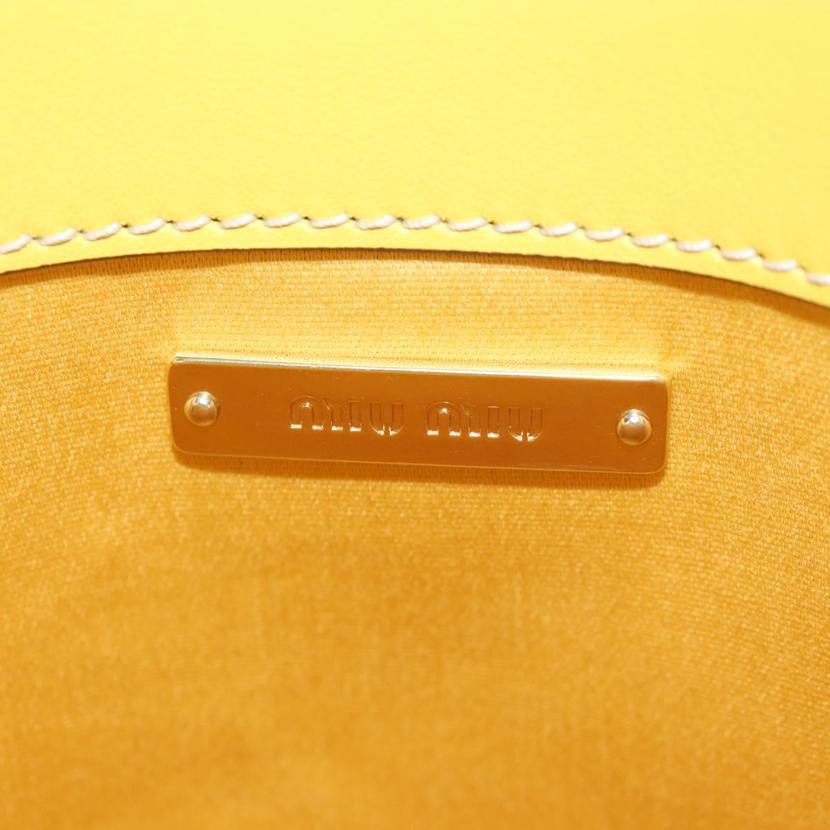 Miu Miu Hand Bag Leather 2way Yellow Gold Auth 195501V