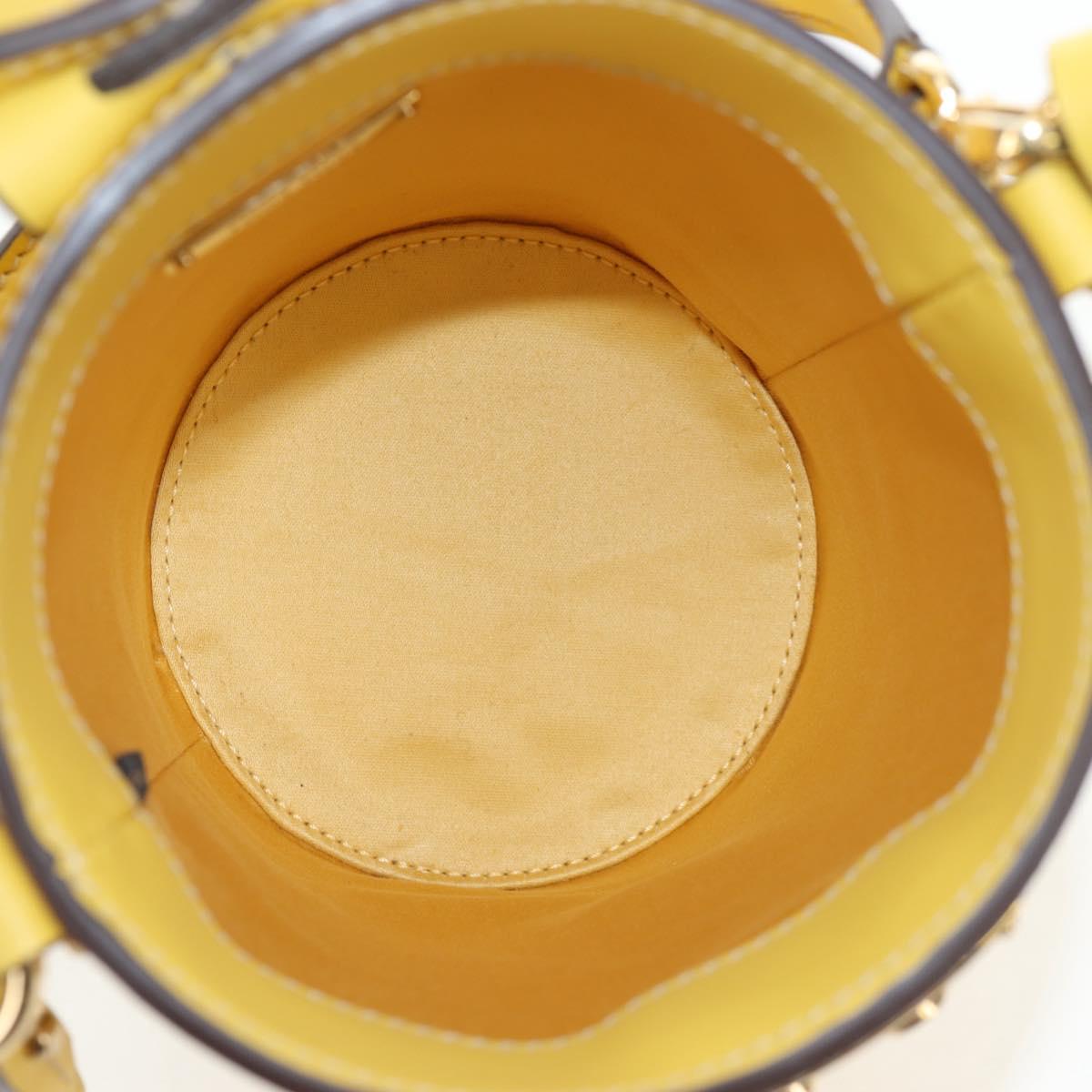 Miu Miu Hand Bag Leather 2way Yellow Gold Auth 195501V