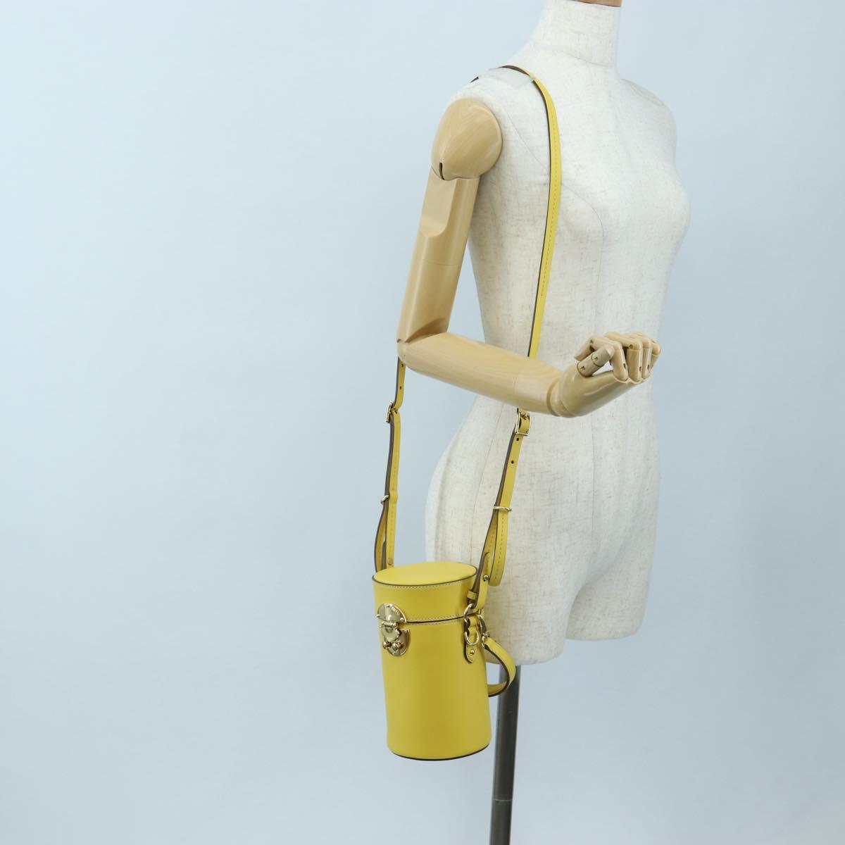 Miu Miu Hand Bag Leather 2way Yellow Gold Auth 195501V