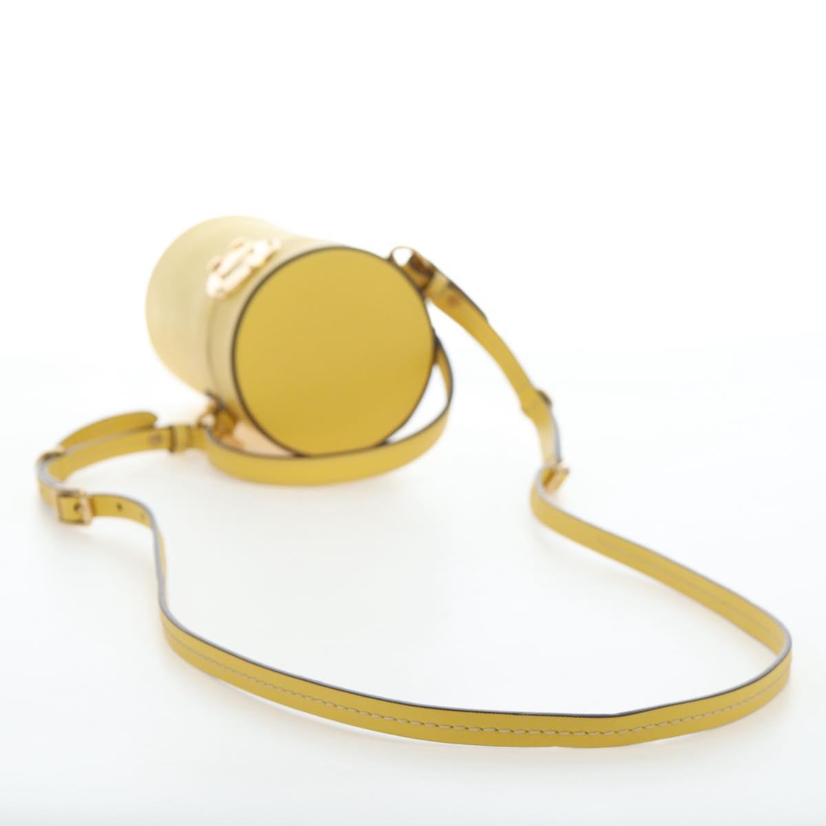 Miu Miu Hand Bag Leather 2way Yellow Gold Auth 195501V