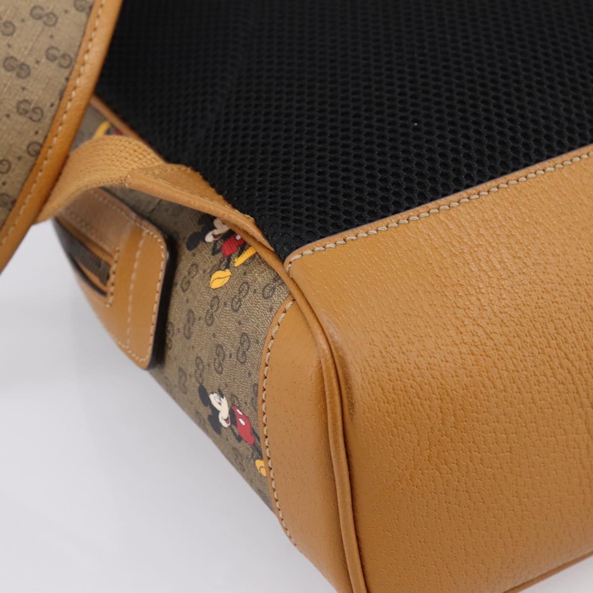 GUCCI Micro GG Supreme Disney Backpack PVC Beige Gold 552884 Auth 195502M