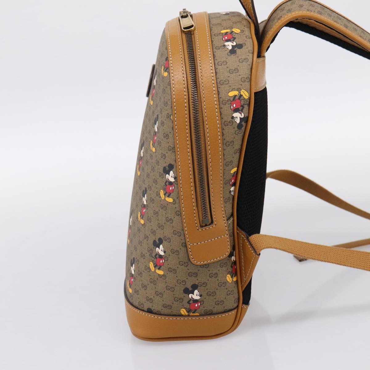 GUCCI Micro GG Supreme Disney Backpack PVC Beige Gold 552884 Auth 195502M