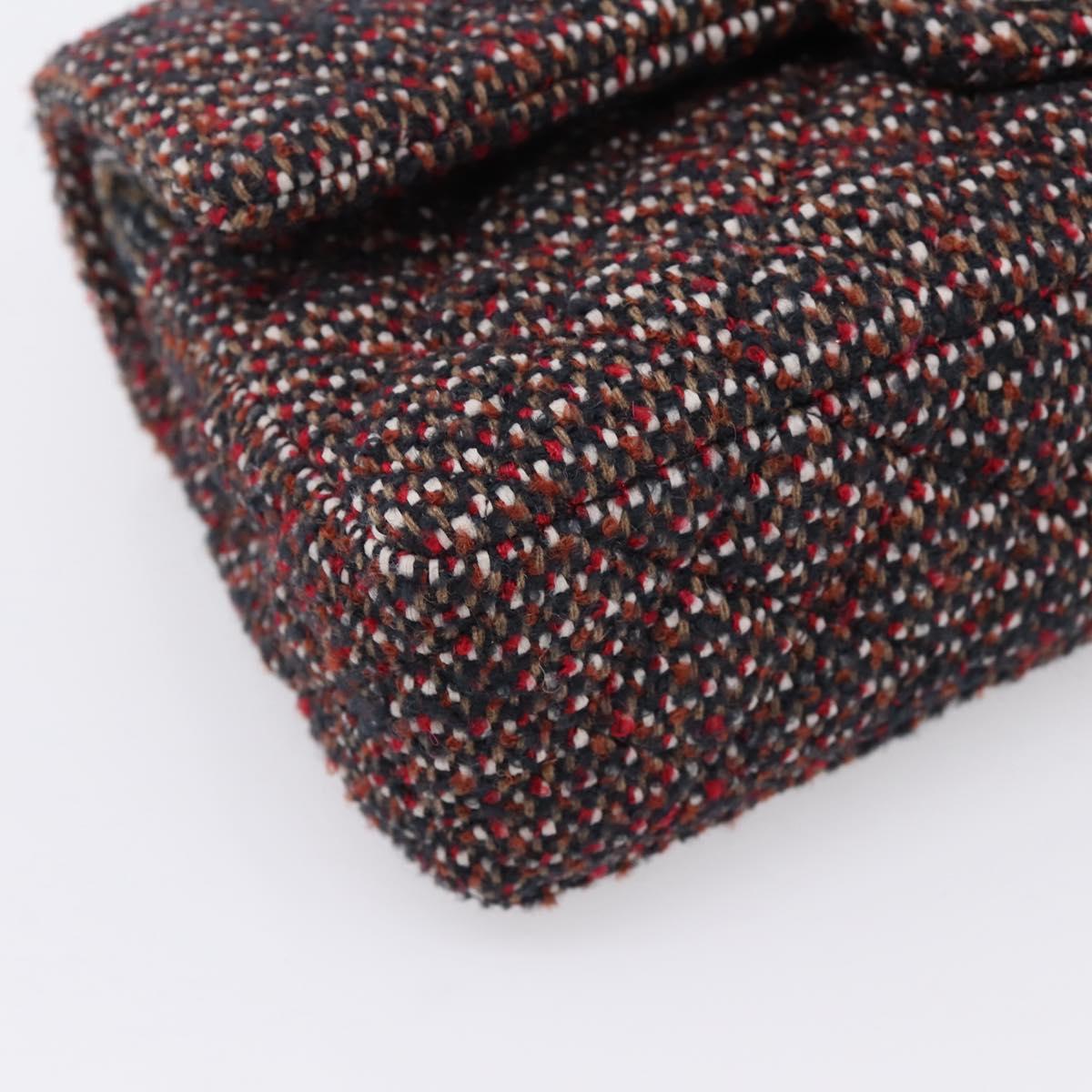 CHANEL Chain Matelasse25 Shoulder Bag Tweed Multicolor CC Auth 195503SAM