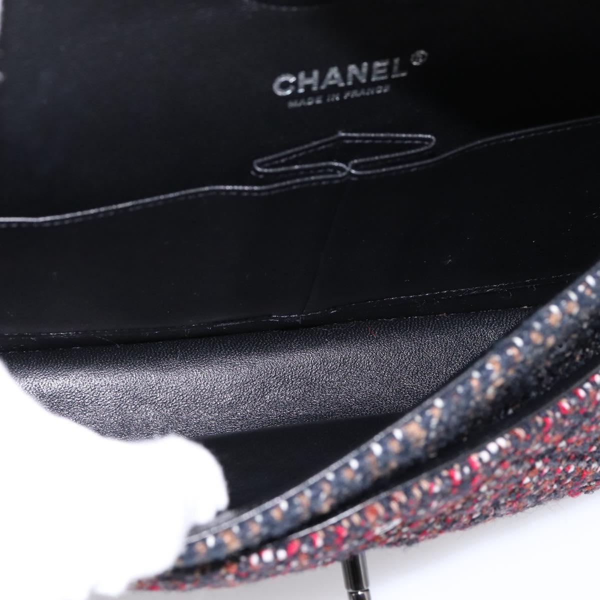 CHANEL Chain Matelasse25 Shoulder Bag Tweed Multicolor CC Auth 195503SAM