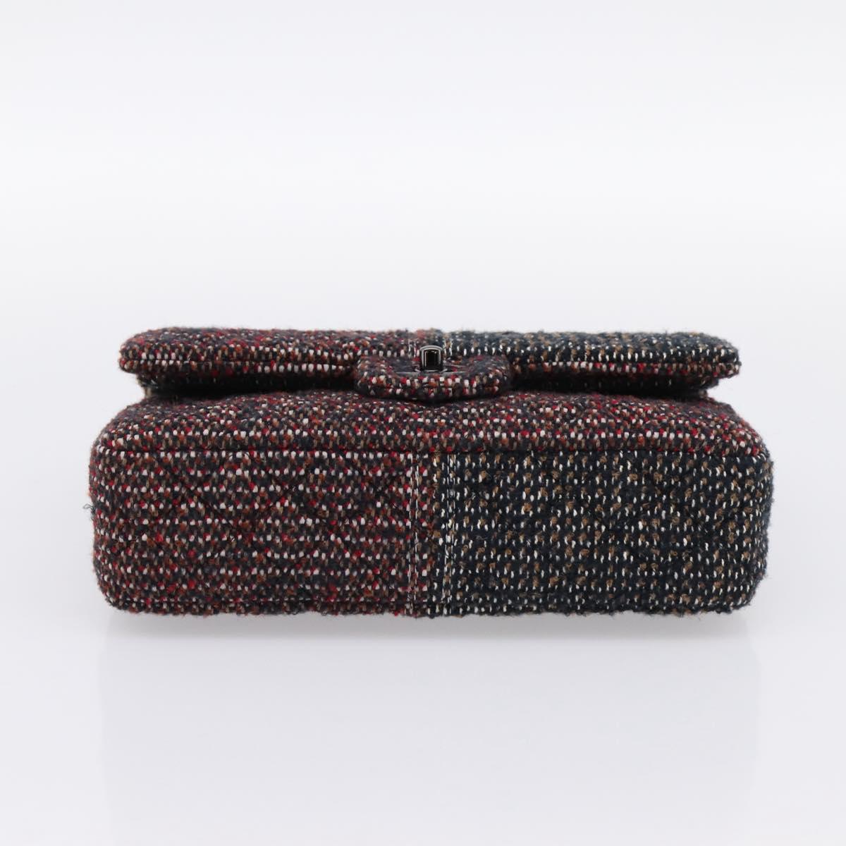 CHANEL Chain Matelasse25 Shoulder Bag Tweed Multicolor CC Auth 195503SAM