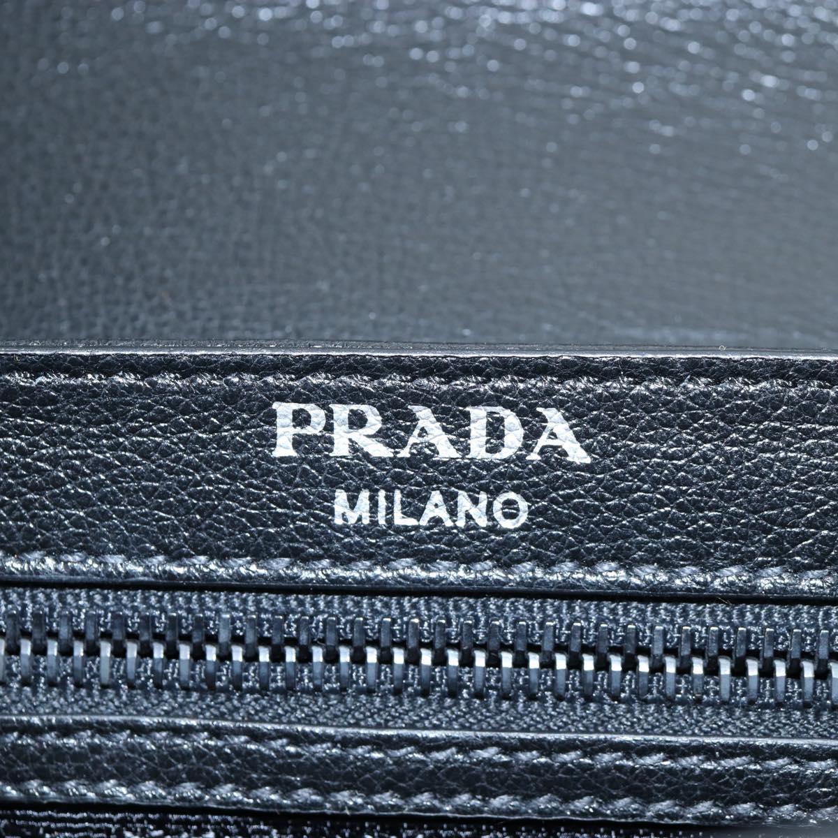 PRADA Chain Shoulder Bag Leather White Silver Auth 195508V