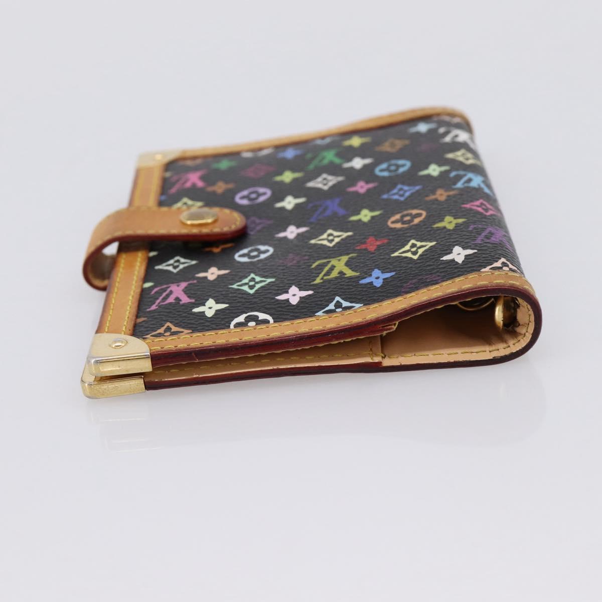 LOUIS VUITTON Multicolor Agenda PM Day Planner Cover Black R20895 LV Auth 195509